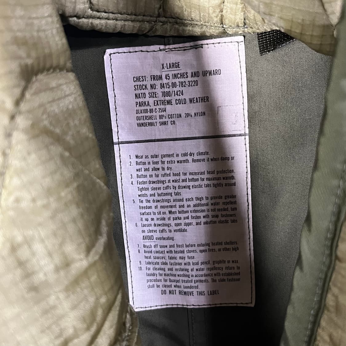 [MILITARY] 80S 미군 M-65 피쉬테일 파카 (라이너 포함) 상품이미지7