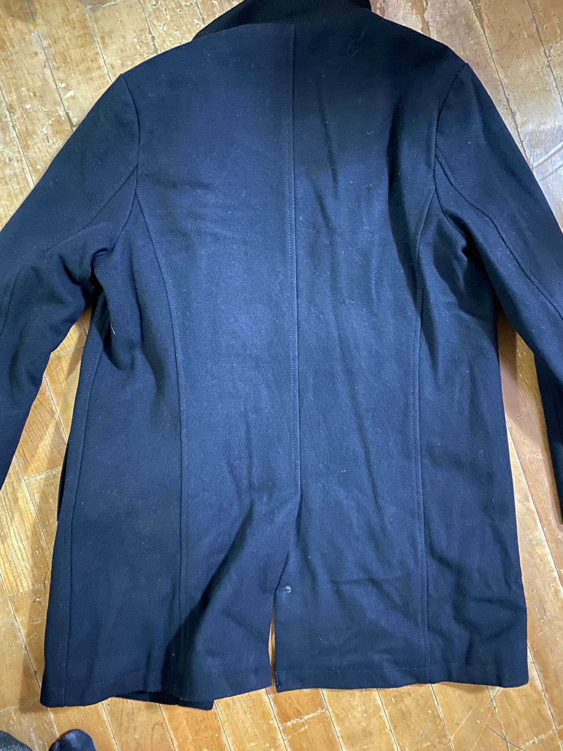 자라 맨 블랙 울 혼방 코트 L (100) 상품이미지6