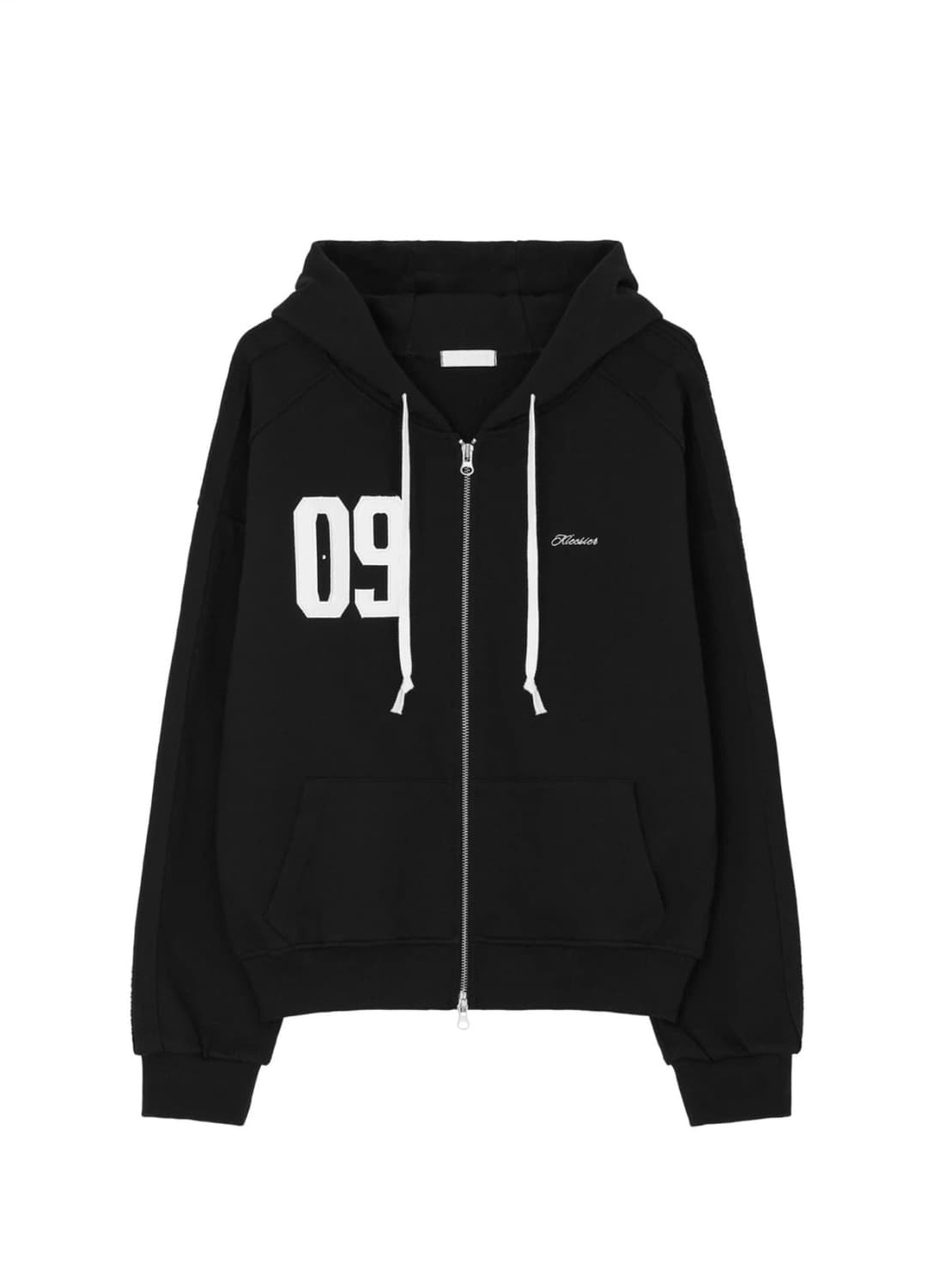 클리시어 09 넘버링 후드집업 기모 블랙 상품이미지1