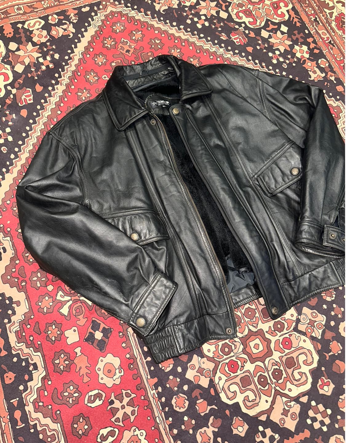 ( L-XL ) 가죽자켓 봄버자켓 소가죽자켓 레더자켓 빈티지가죽 상품이미지2