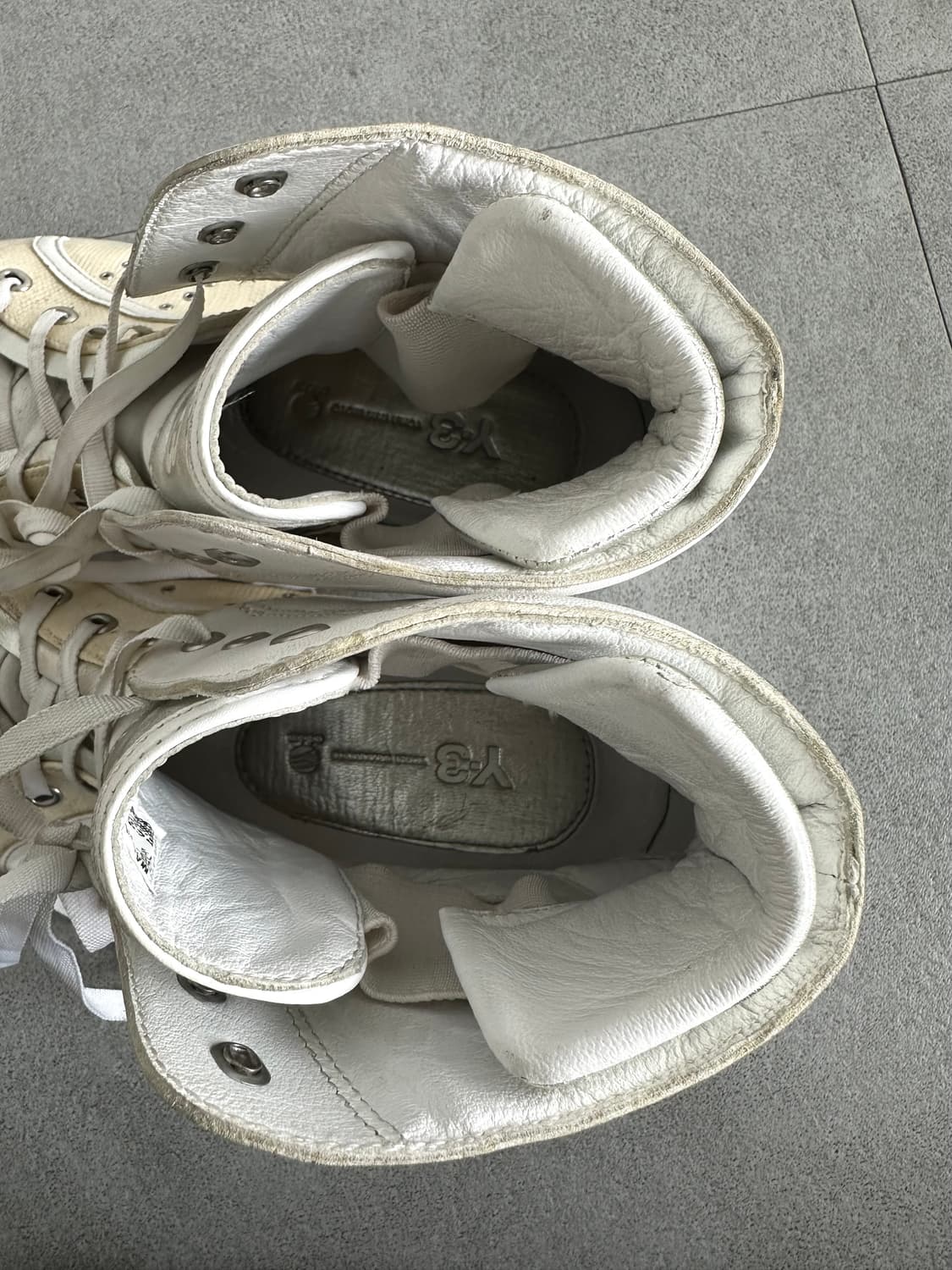 Y-3 요지 야마모토 크림 복싱 하이탑 스니커즈 상품이미지8