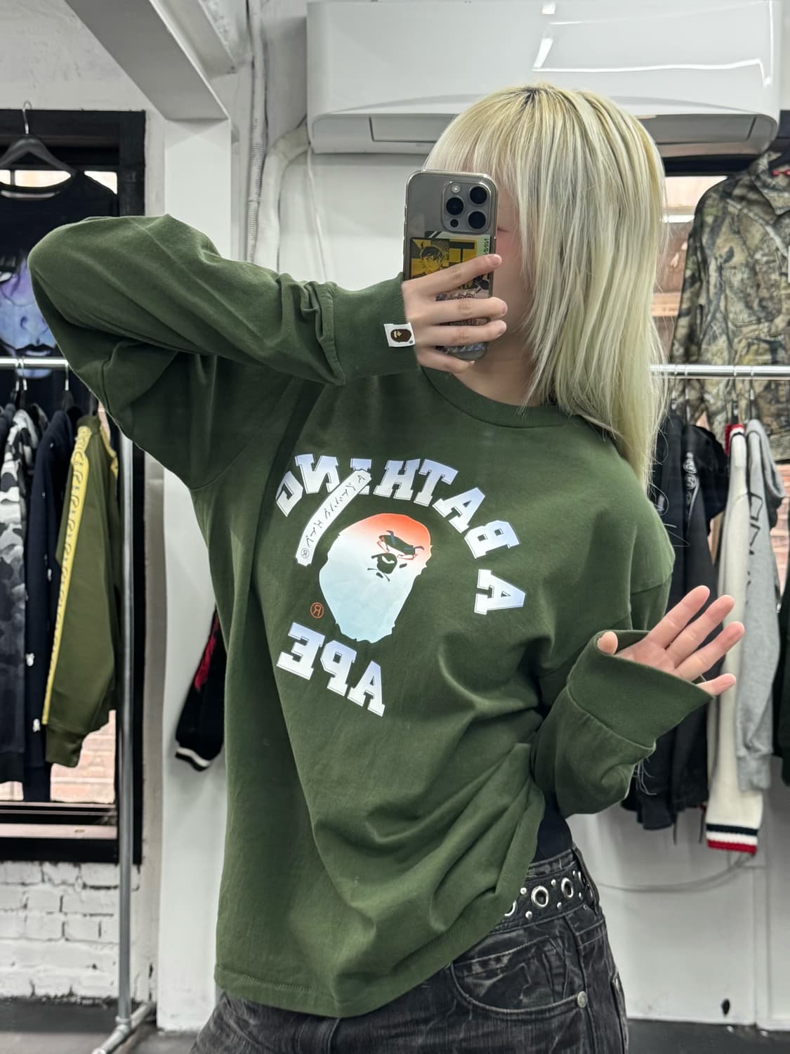 베이프 가부키 카키 롱슬리브 상품이미지4