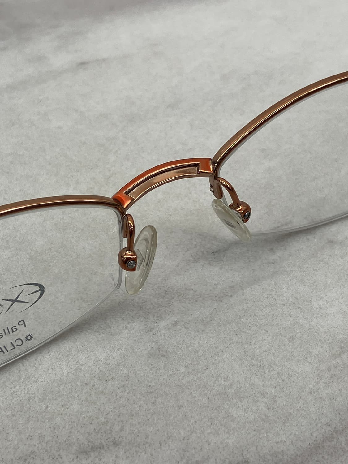 B46 엑살토 Exalto 엔틱 골드 오렌지 반무테 메탈테 안경 상품이미지4