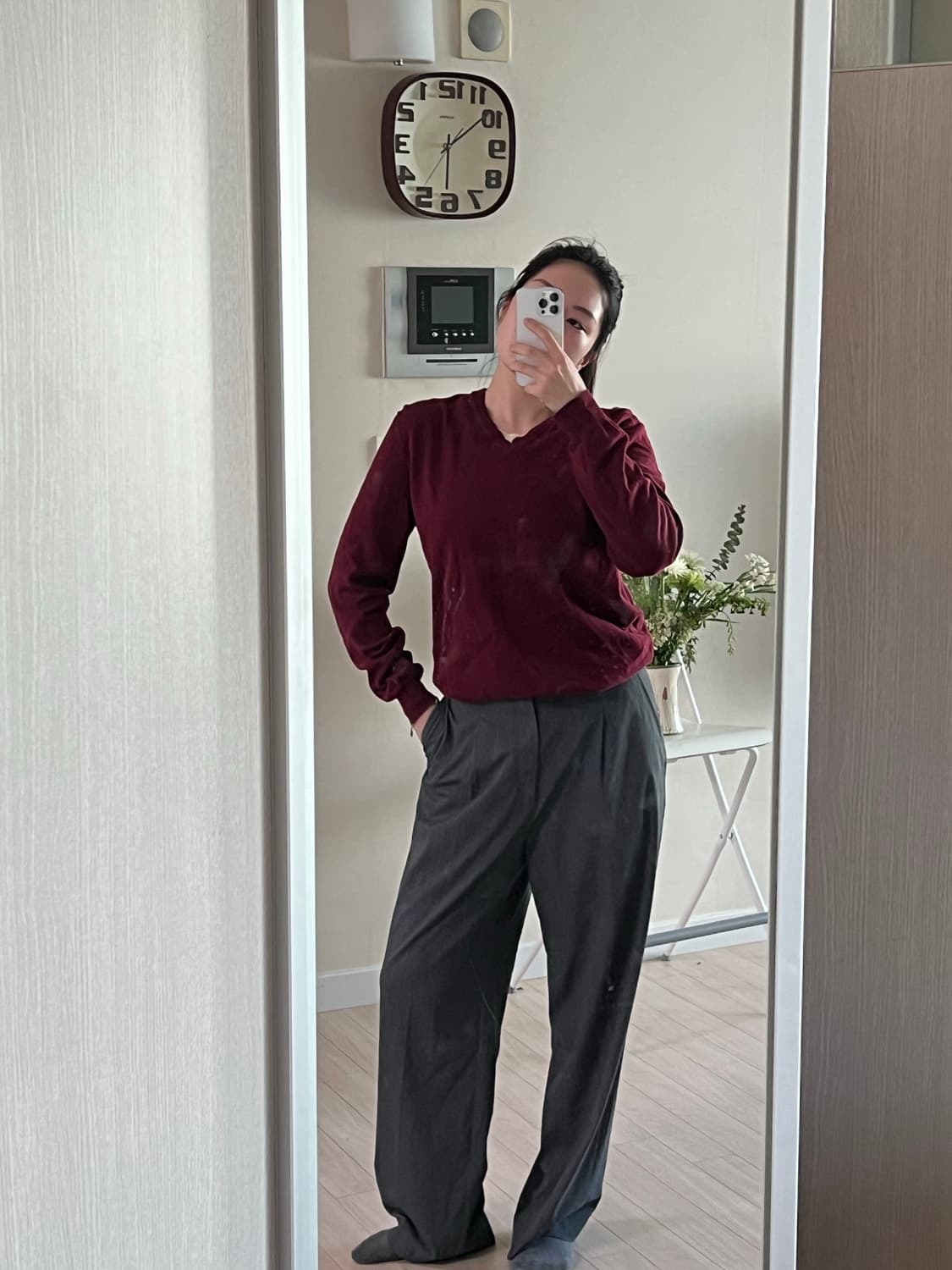 GAP 버건디 v neck 스웨터 상품이미지2