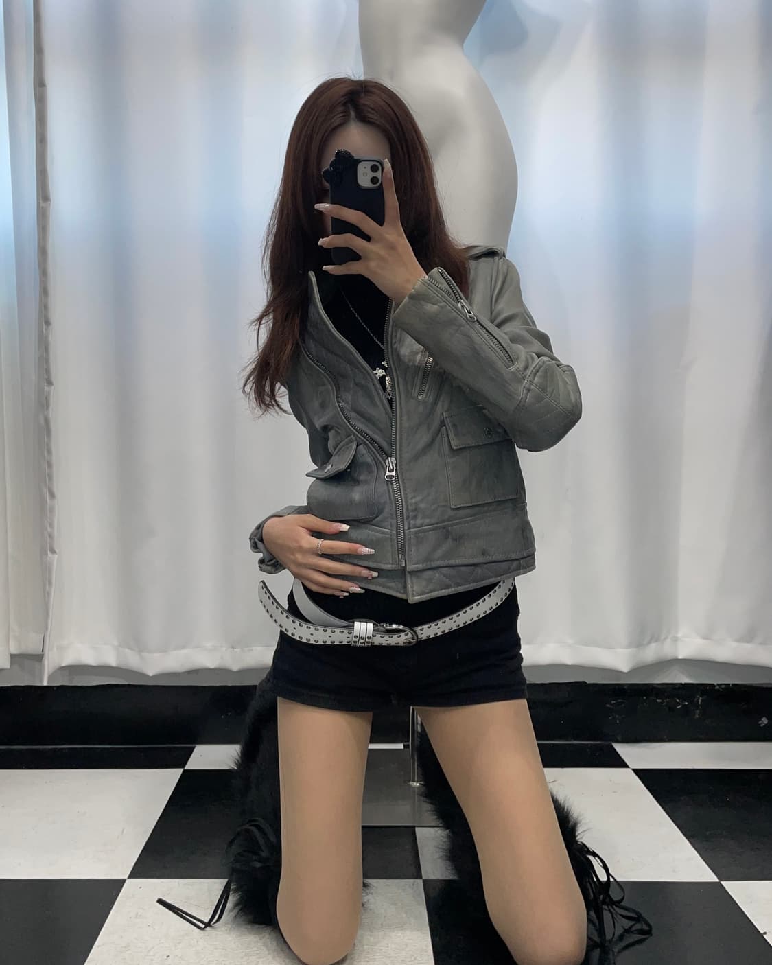 🎸ZADIG&VOLTAIRE 민트 레더 자켓🎸 상품이미지2