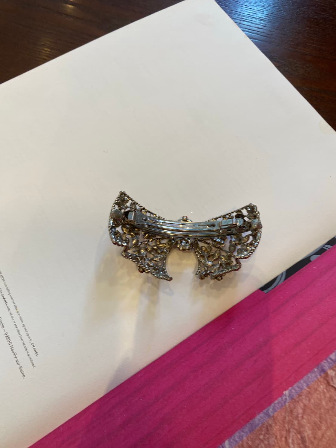 핑크 크리스탈 큐빅 리본 헤어핀 상품이미지5