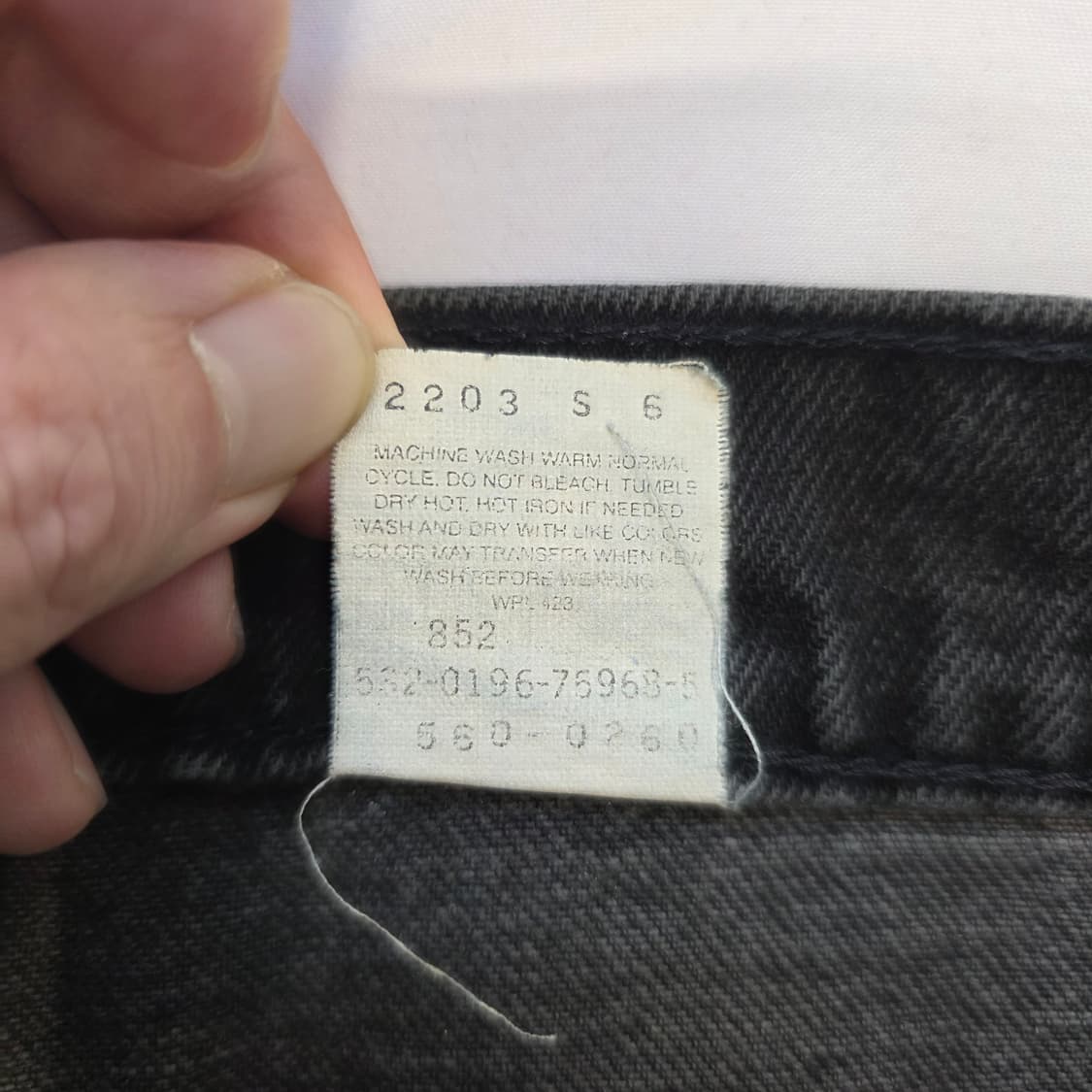 [W34L30]90s USA 리바이스 560 루즈테이퍼드핏 블랙 데님팬츠 상품이미지5