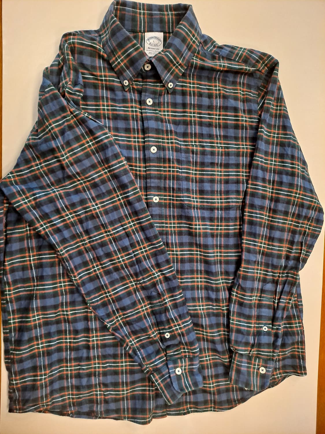 브룩스브라더스 리젠트핏 플란넬셔츠 L 상품이미지1