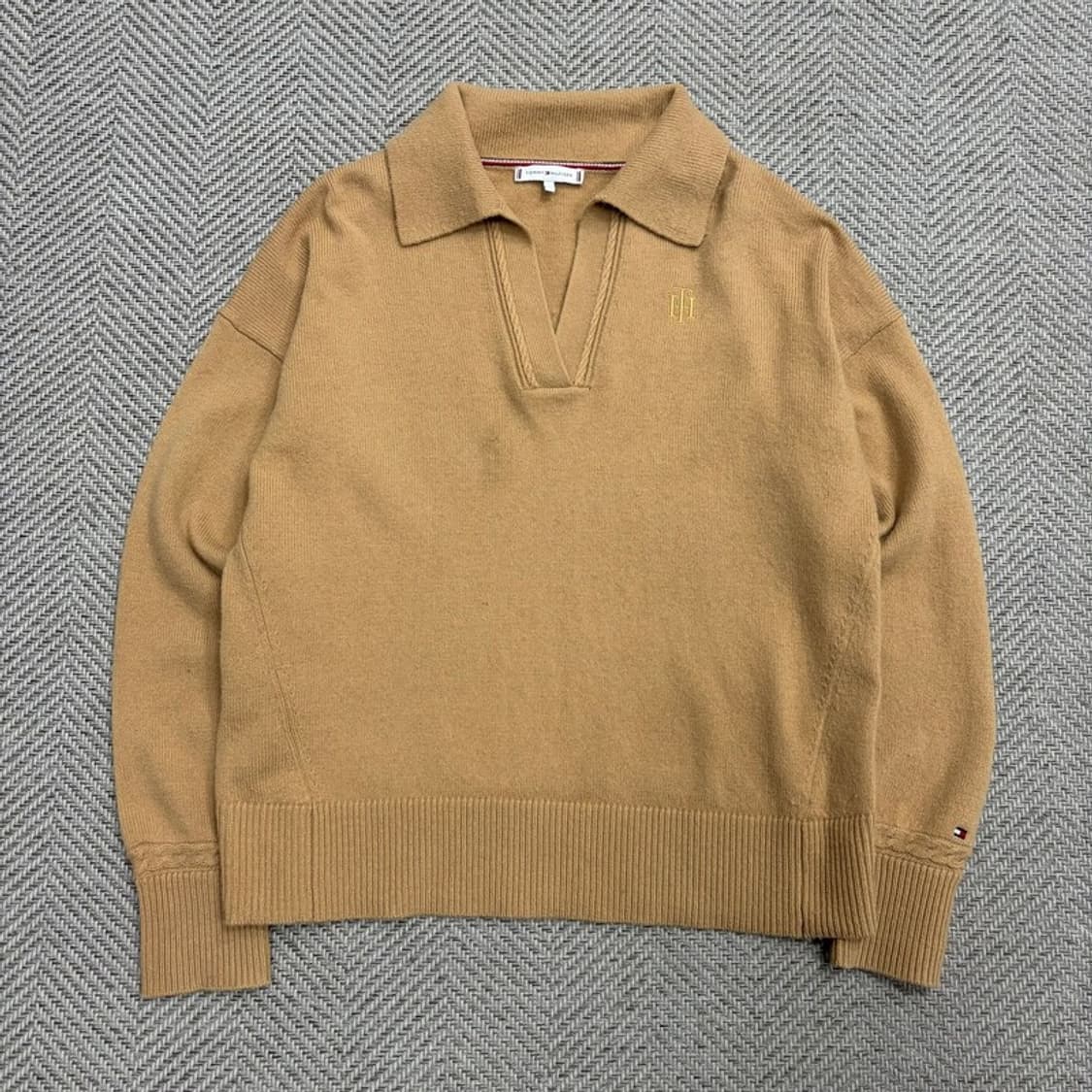 타미힐피거 카라 울 니트 v1632 상품이미지1