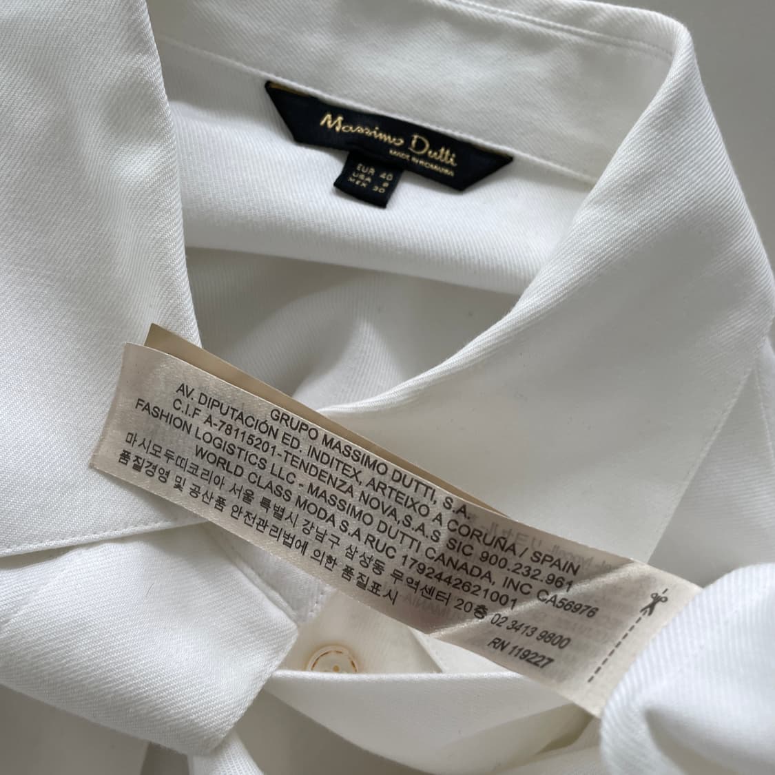 마시모두띠 암 셔링 화이트 셔츠 상품이미지8