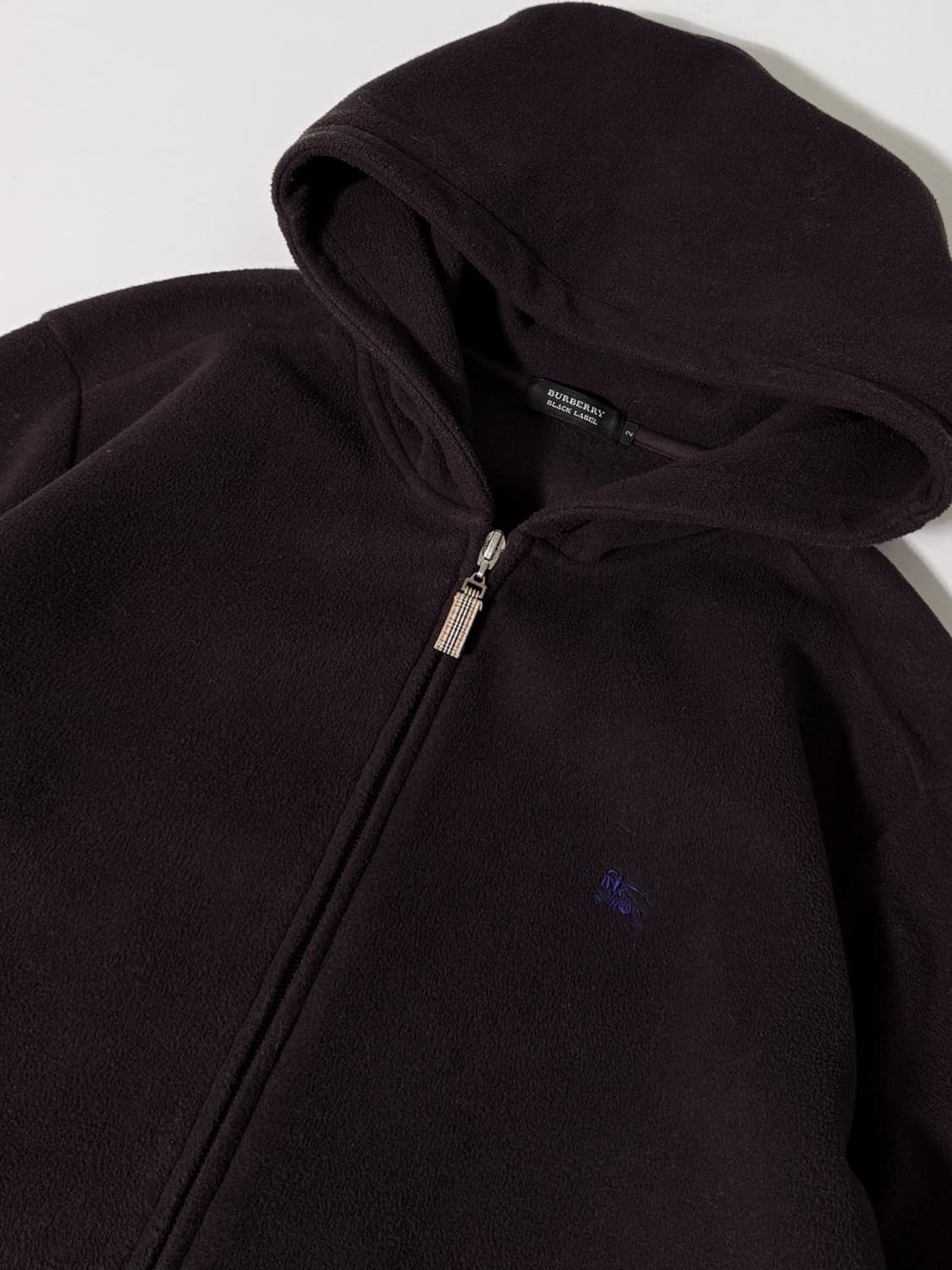 버버리 블랙 루즈핏 90‘s 딥브라운 노바체크 라이닝 후리스 후드집업  상품이미지4