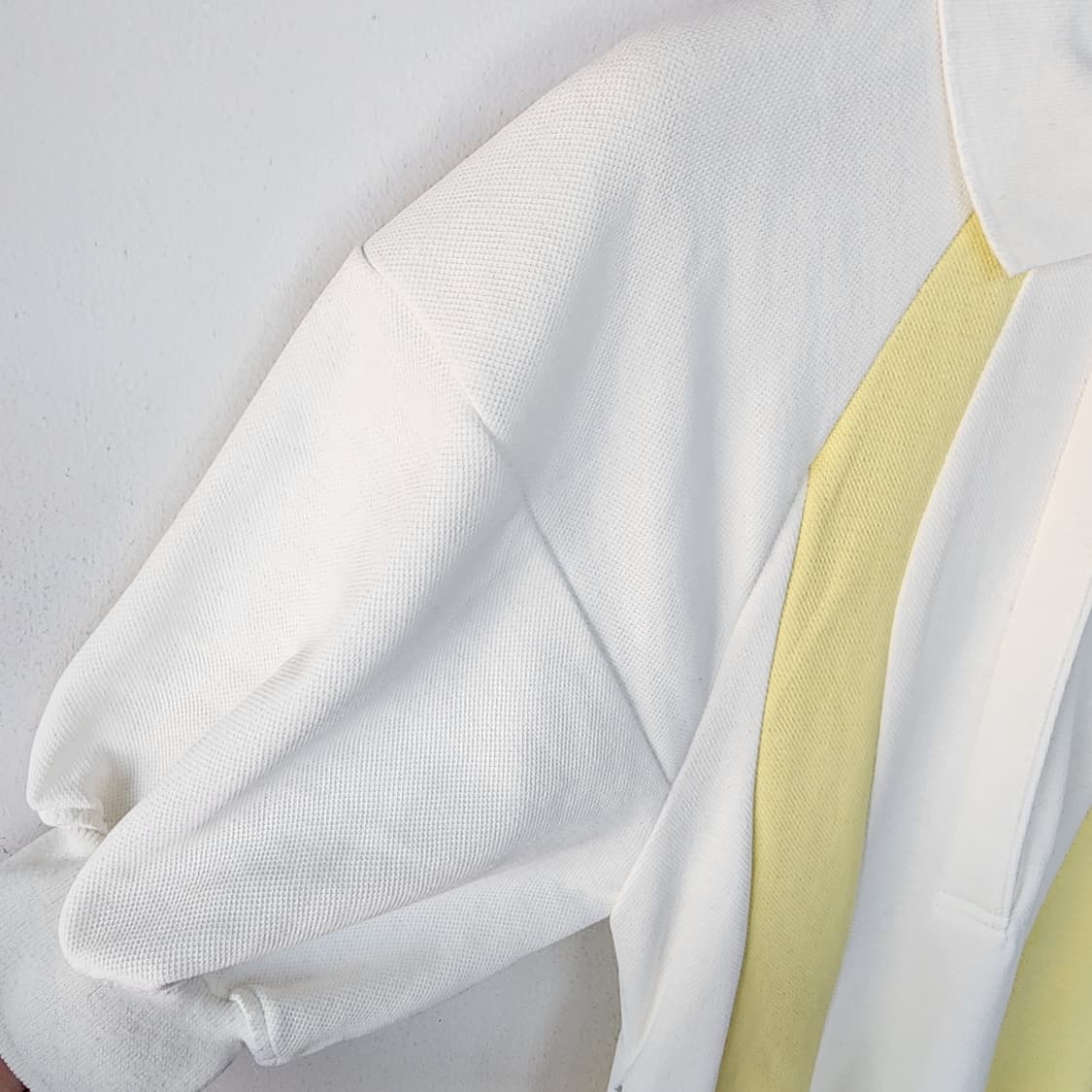 수입 명품 화이트 옐로우 배색 카라 롱 원피스 상품이미지3