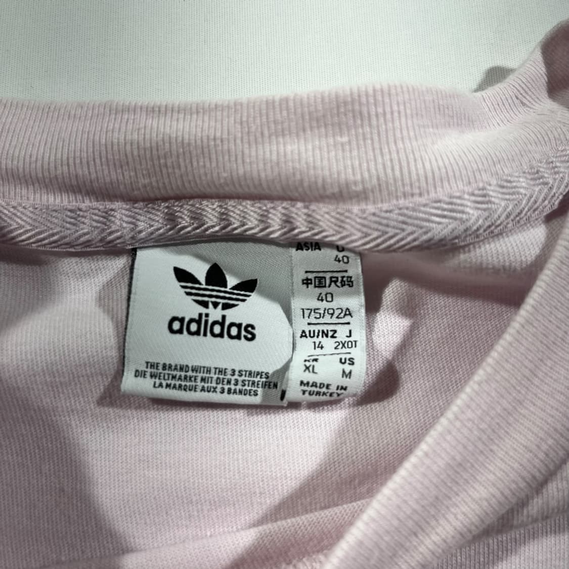 [adidas] 아디다스 핑크 삼선 크롭 티셔츠 상품이미지4