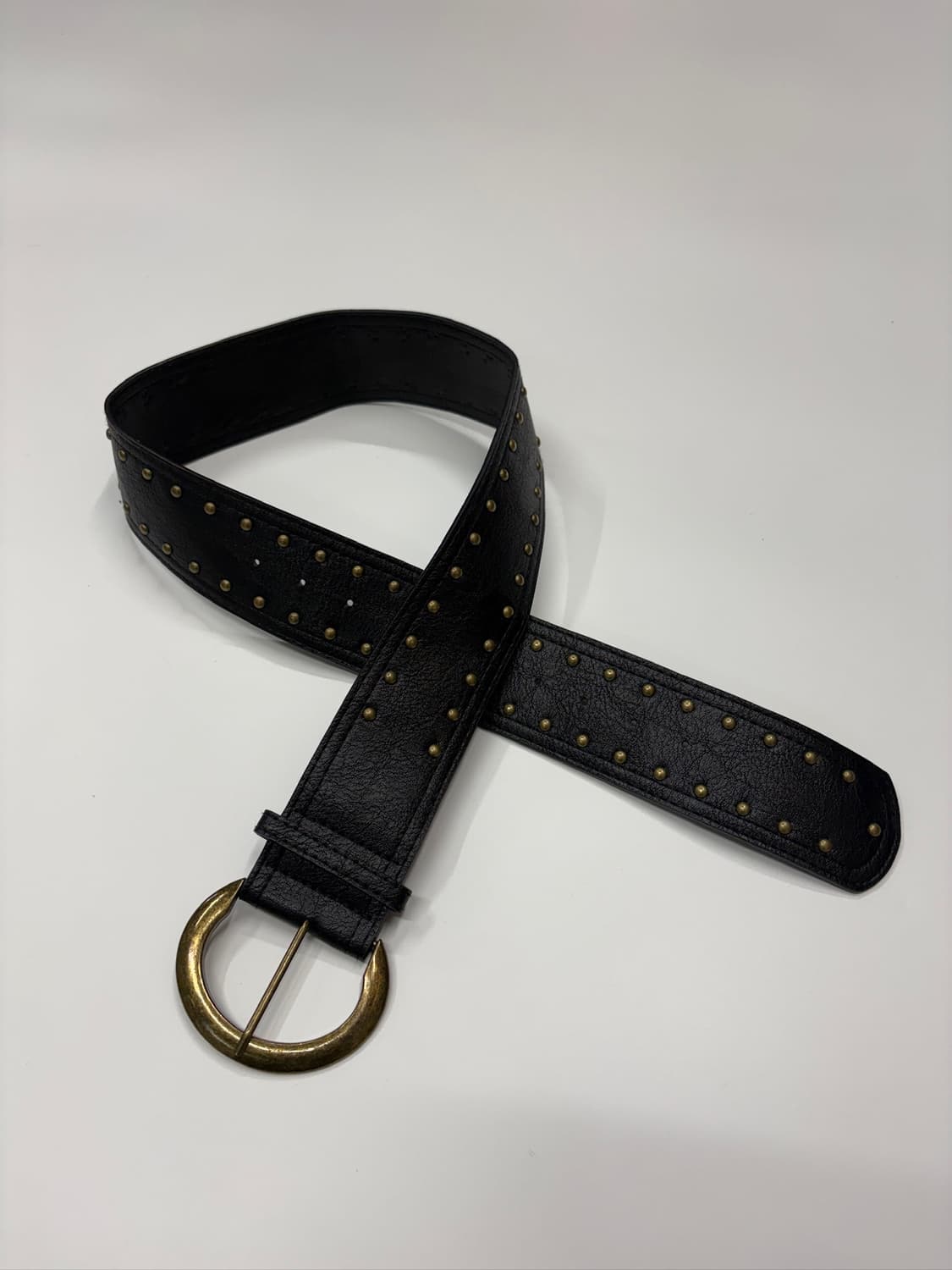 빈티지 스터드 와이드 레더 벨트 Studded Leather Belt 상품이미지2