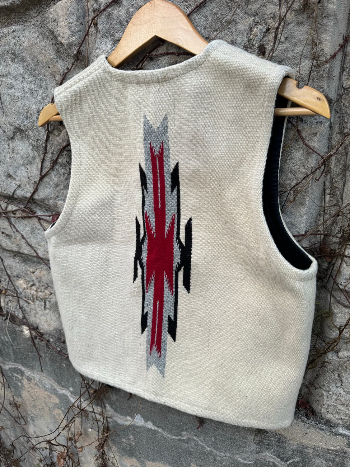 센티넬라 빈티지 핸드 우븐 울 오르테가 치마요 베스트 조끼 나바호 상품이미지5