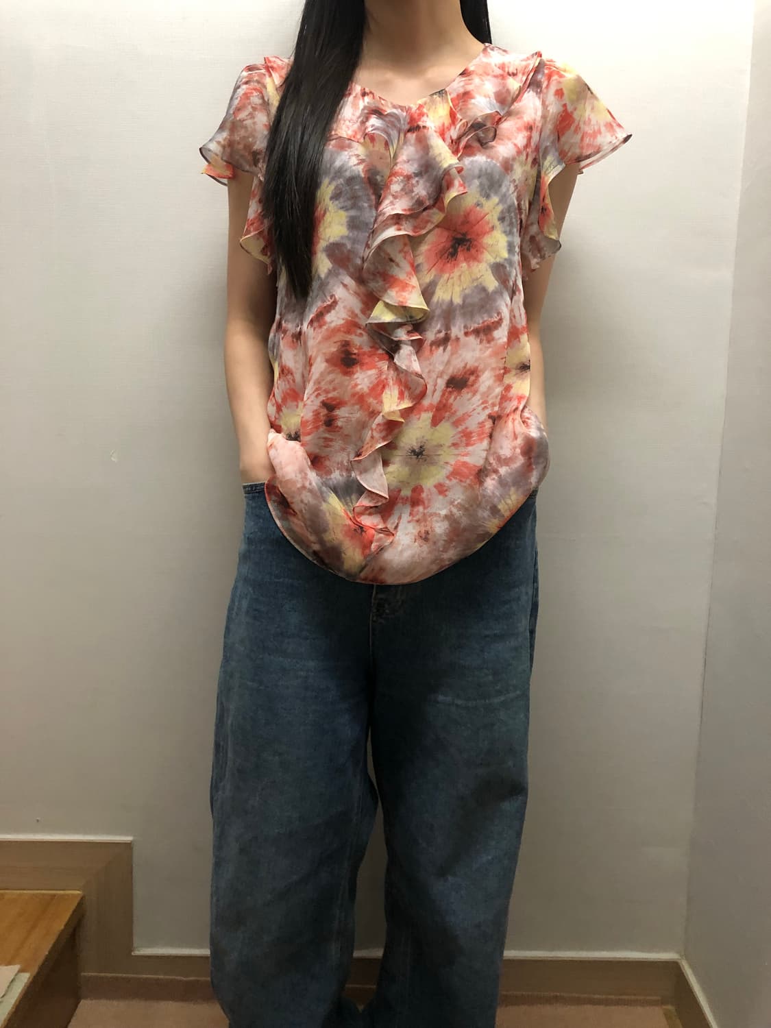 빈티지 오리엔탈 플라워 블라우스 상품이미지5