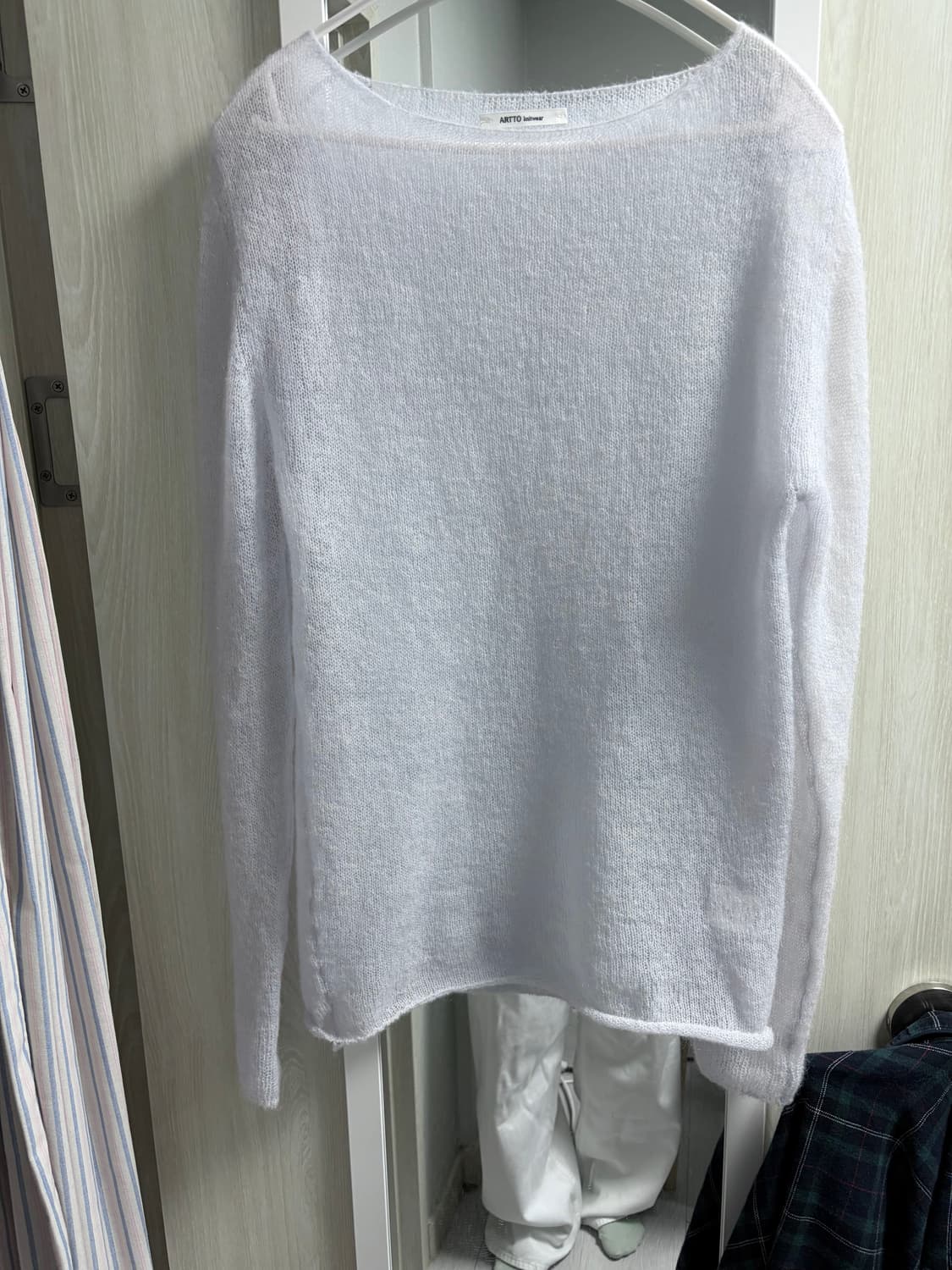 아르토 모헤어 보트넥 니트 - 라이트그레이 상품이미지3