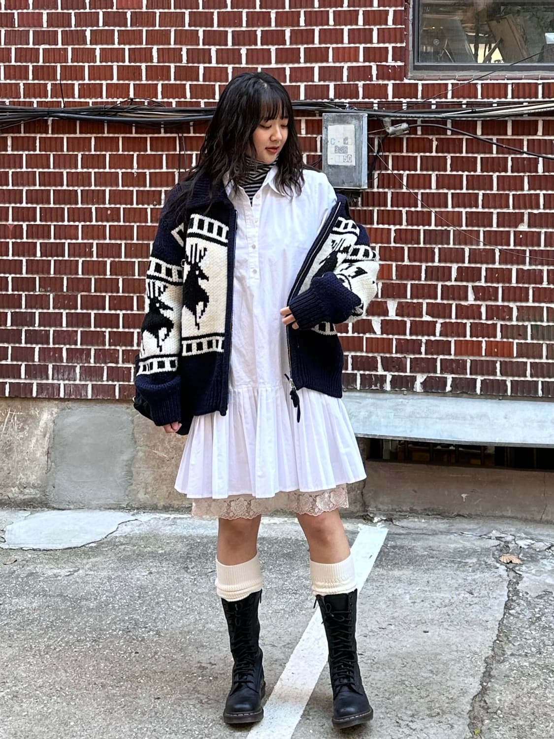 파르티멘토 니트 집업 핀턱원피스 슬립 원피스 코디세트 상품이미지7