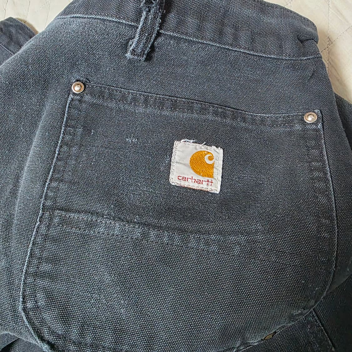 [40X30] 00s 빈티지 칼하트 더블니 B01 BLK 워크팬츠 BK2 상품이미지5