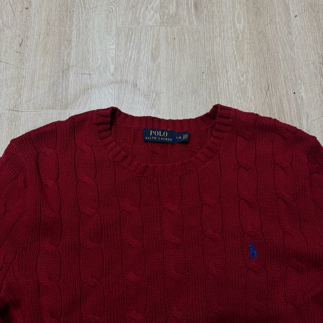 폴로 랄프로렌 라운드 꽈배기니트 L/100  상품이미지2