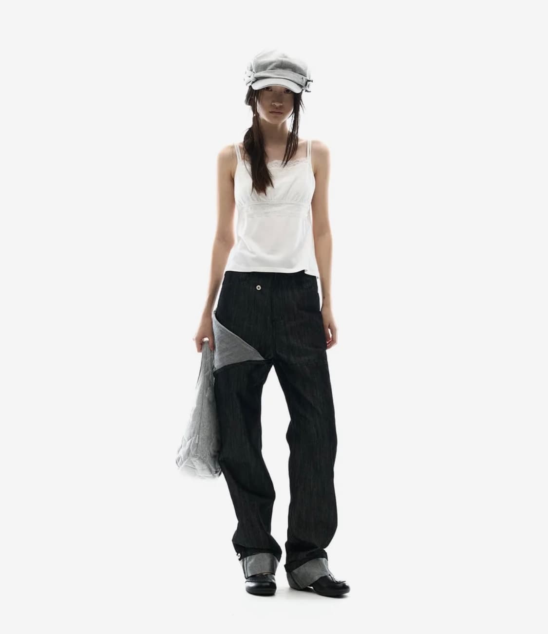 오호스 Metal Denim Pants 블랙 상품이미지1