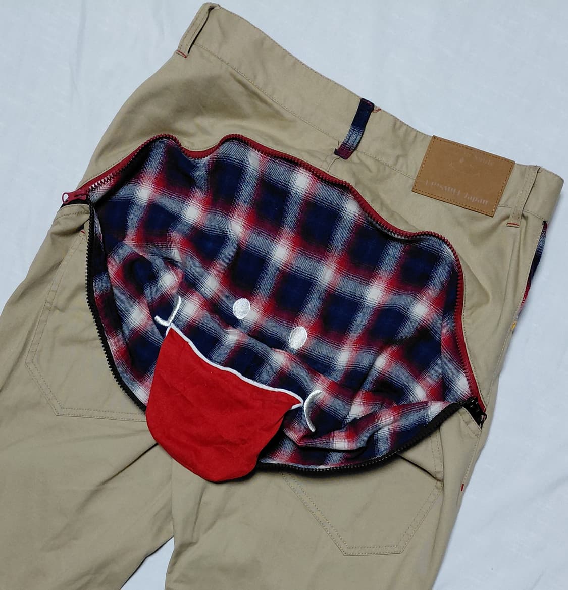 업스마일(UP!SMILE) 시그니처 지퍼 디테일 치노 팬츠 (79사이즈) 상품이미지1