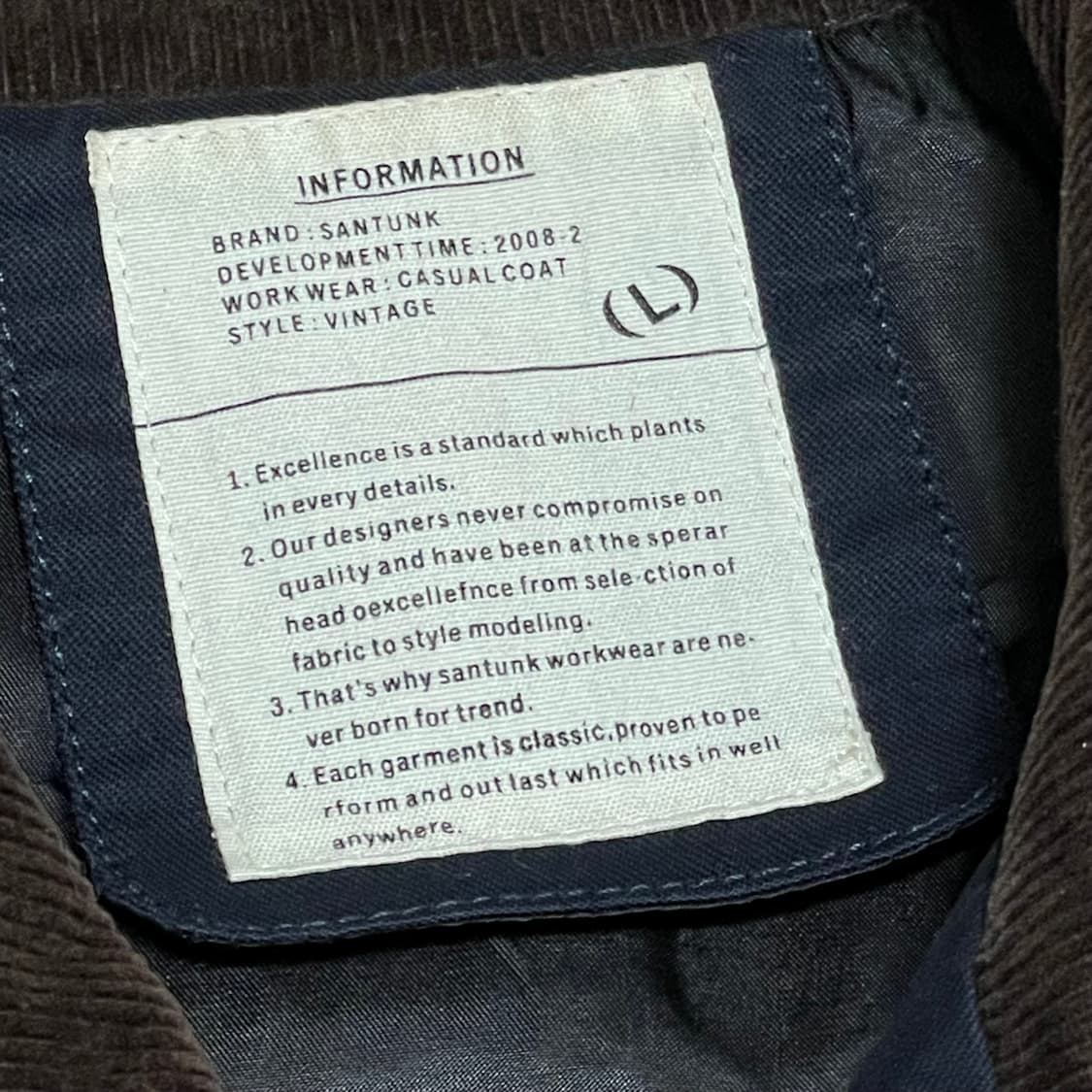[L] 산텅크 네이비 코듀로이 카라 자켓 상품이미지2