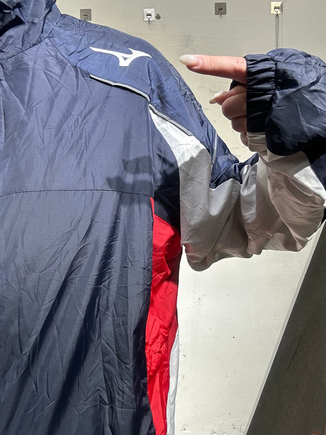 미즈노 네이비 화이트 사이드 라인 바람막이 자켓 M 상품이미지4