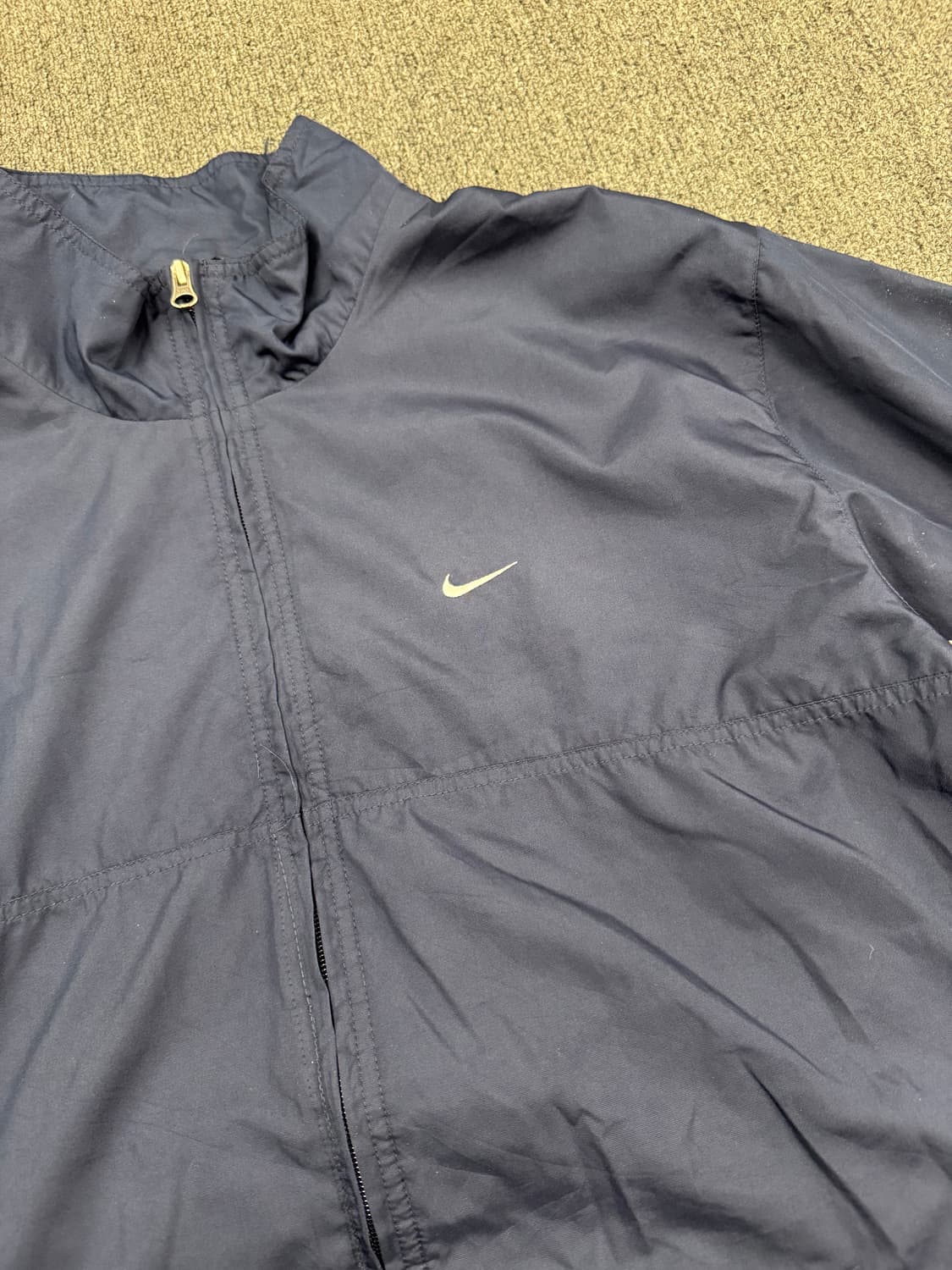 L)00’s 나이키 빈티지 올드스쿨 네이비/블루 배색 바람막이 트랙자켓 상품이미지3