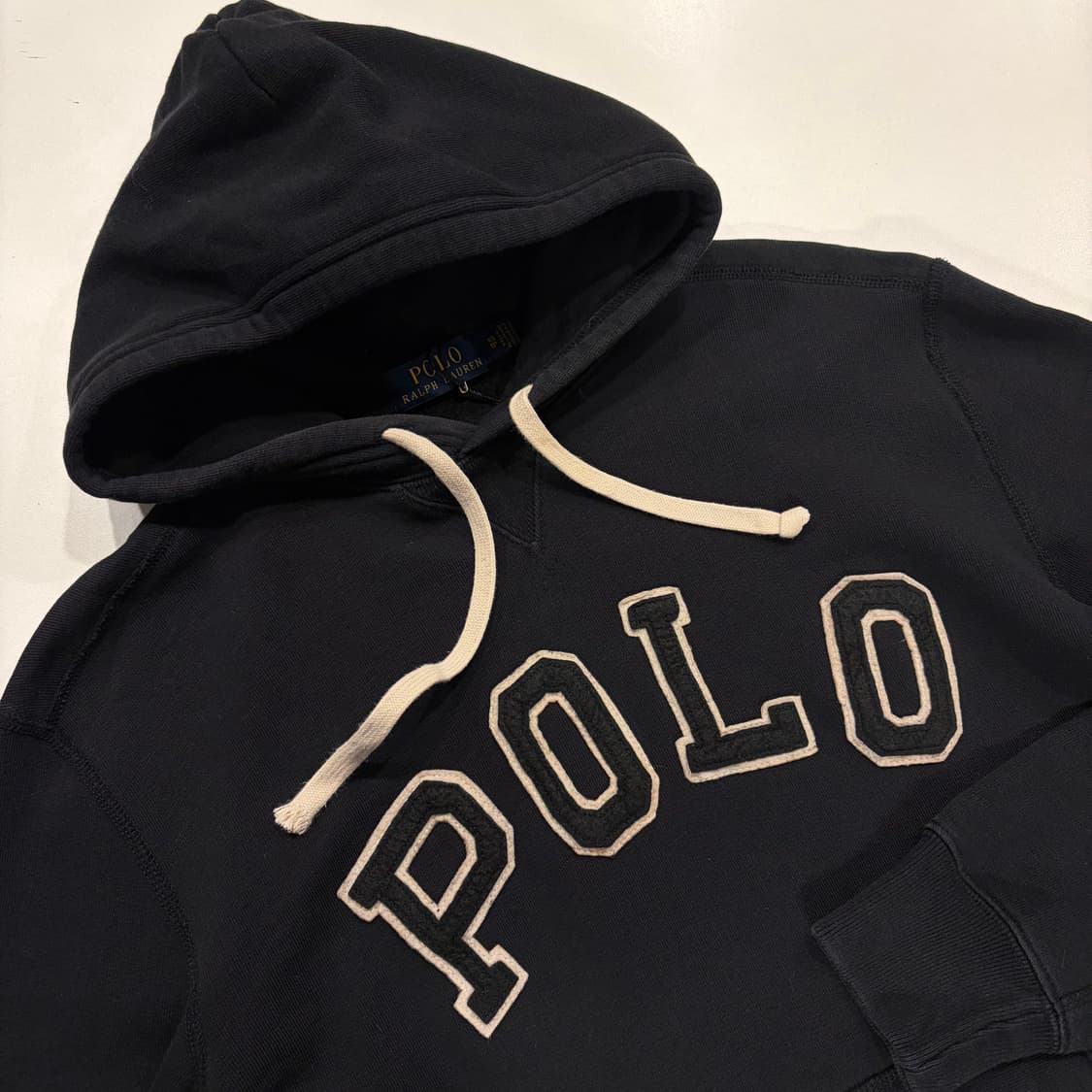 [XS] 폴로 블랙 스펠아웃 빅로고 후드티 POLO 로고 B650 상품이미지3