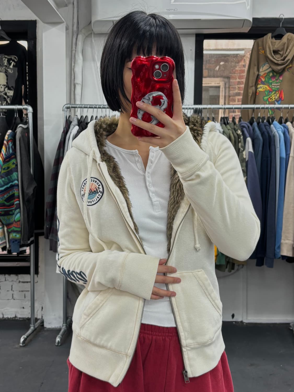 홀리스터 화이트 후드집업 상품이미지1