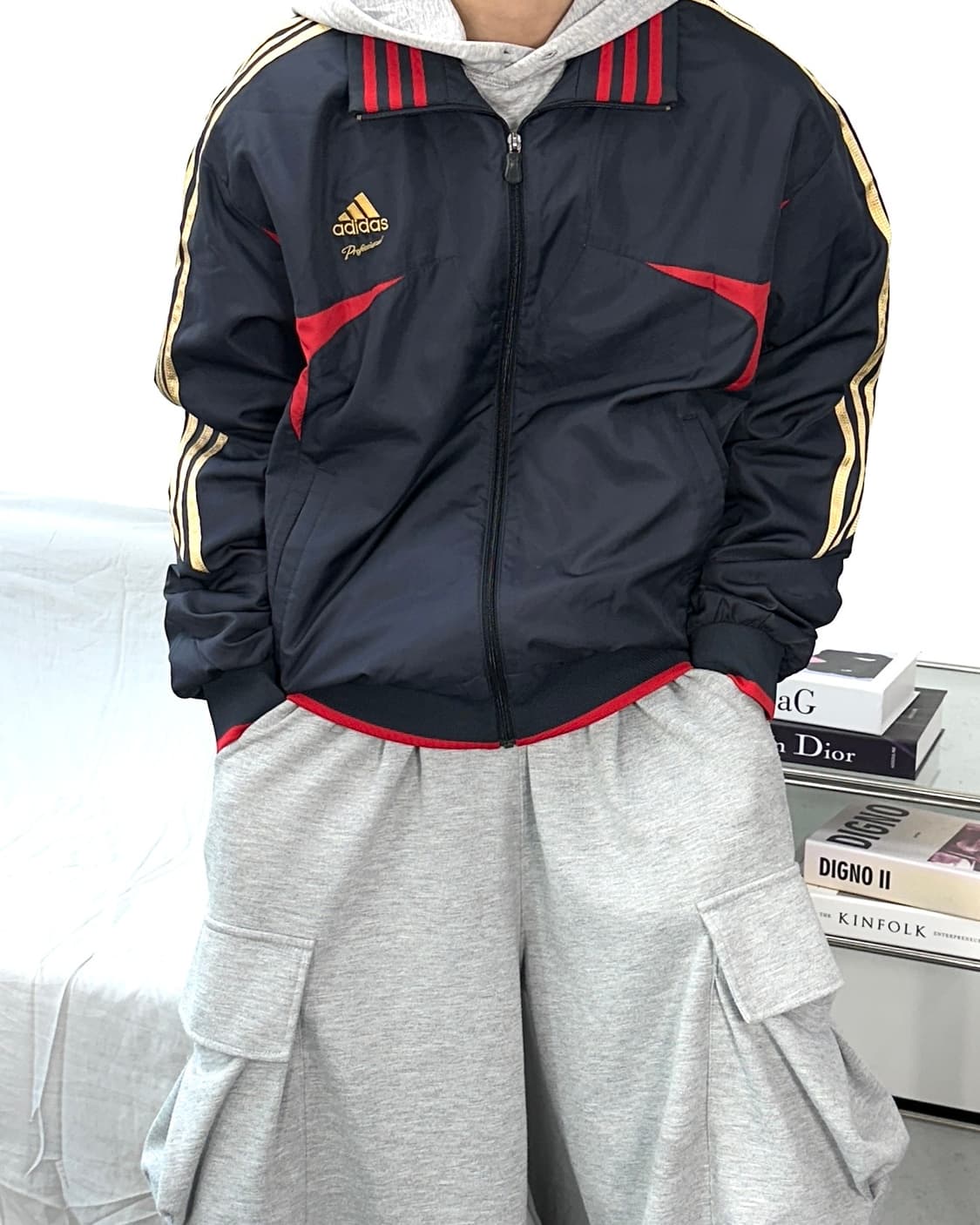 아디다스 올드스쿨 프로페셔널 골드 트랙탑 바람막이 XL 상품이미지1