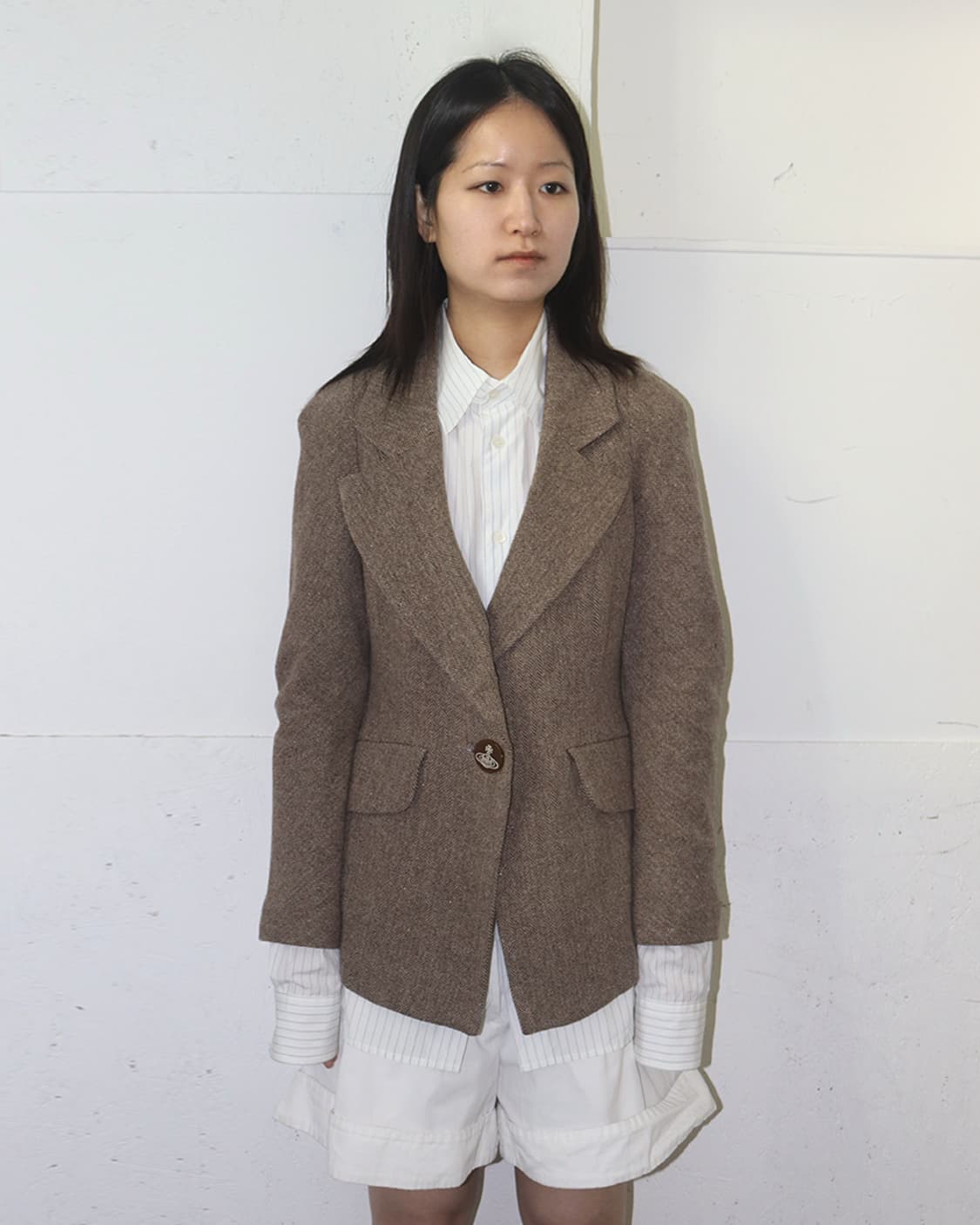 비비안 웨스트우드 레드라벨 헤링본 울 블레이저 상품이미지1