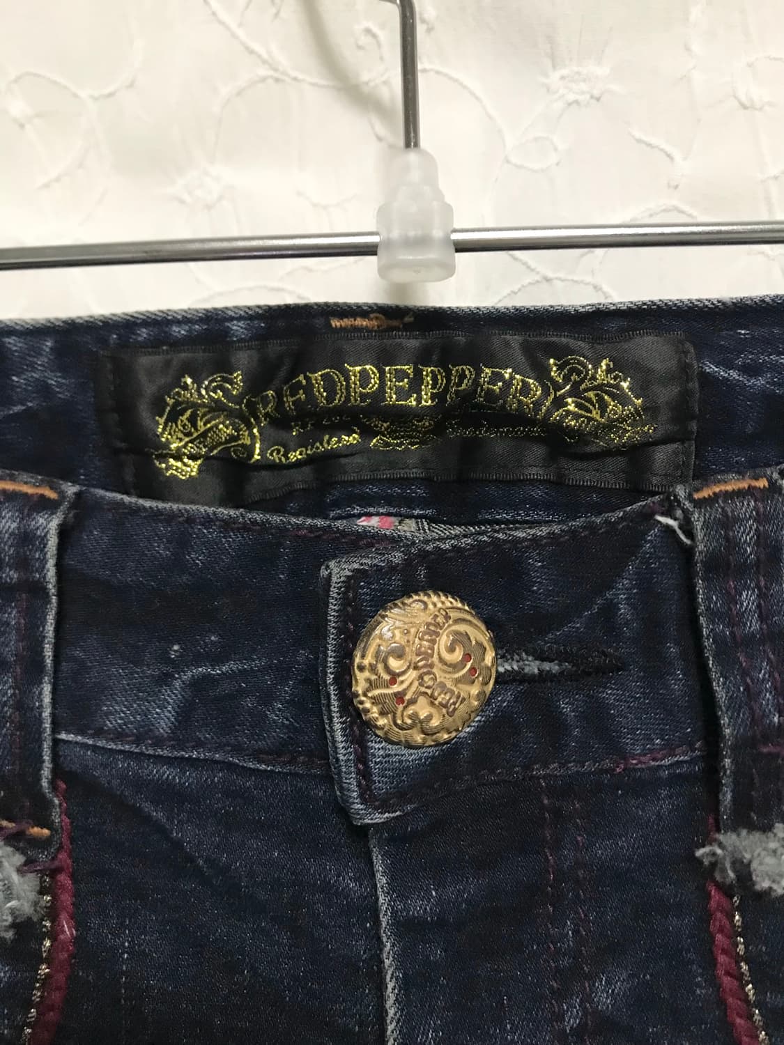 빈티지 레드페퍼 red pepper 오리엔탈 레이스 자수 데님 팬츠 상품이미지8