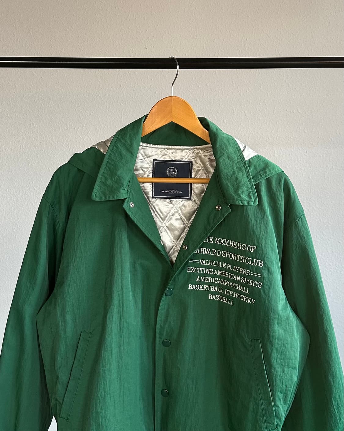 [M]JPN 하버드 대학교 스포츠 클럽 패디드 나일론 바시티 자켓 상품이미지3