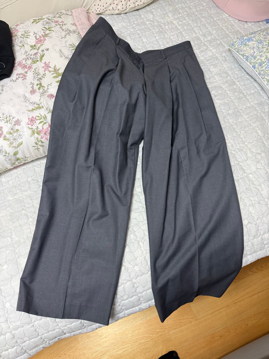 데꼬로소 그레이 와이드 슬랙스 판매합니다 상품이미지1