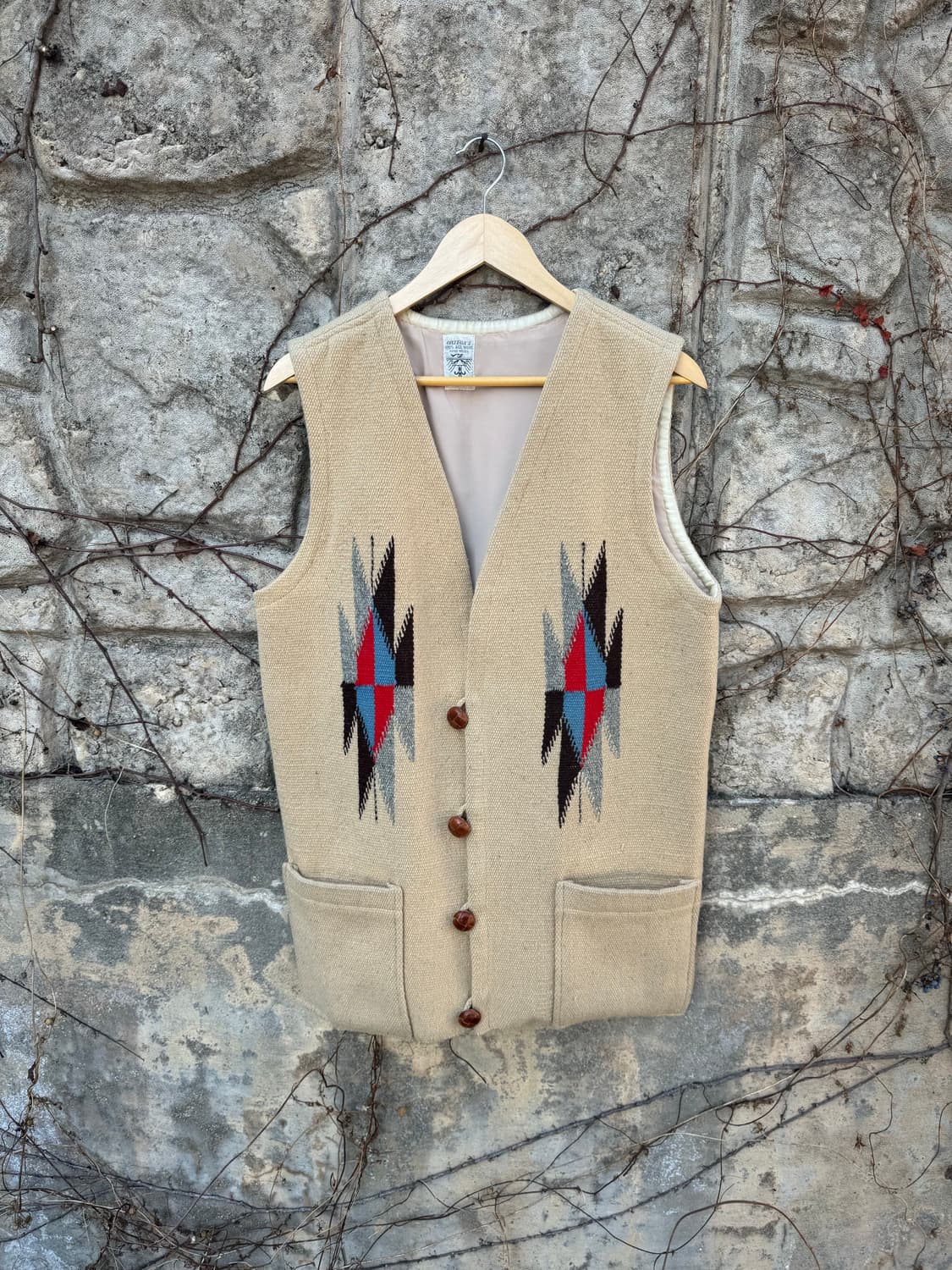 90s 오르테가 핸드 우븐 울 치마요 베스트 나바호 웨스턴 조끼 상품이미지1