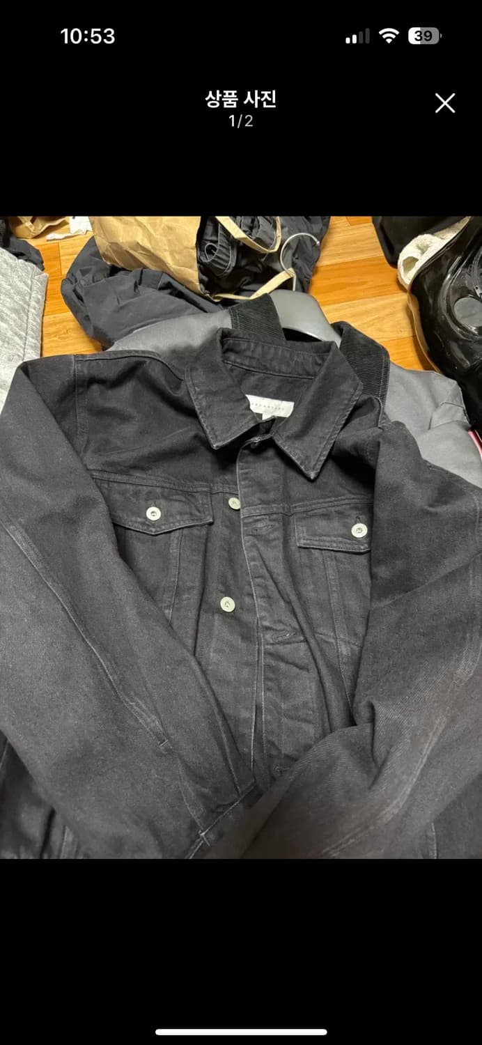 브라운야드 블랙 데님 자켓 흑청 상품이미지1