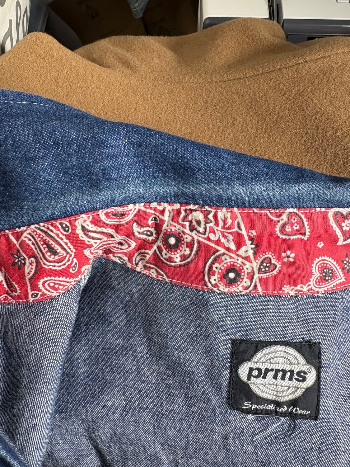 Prms 페이즐리 패턴 웨스턴 진청 데님 셔츠 상품이미지6