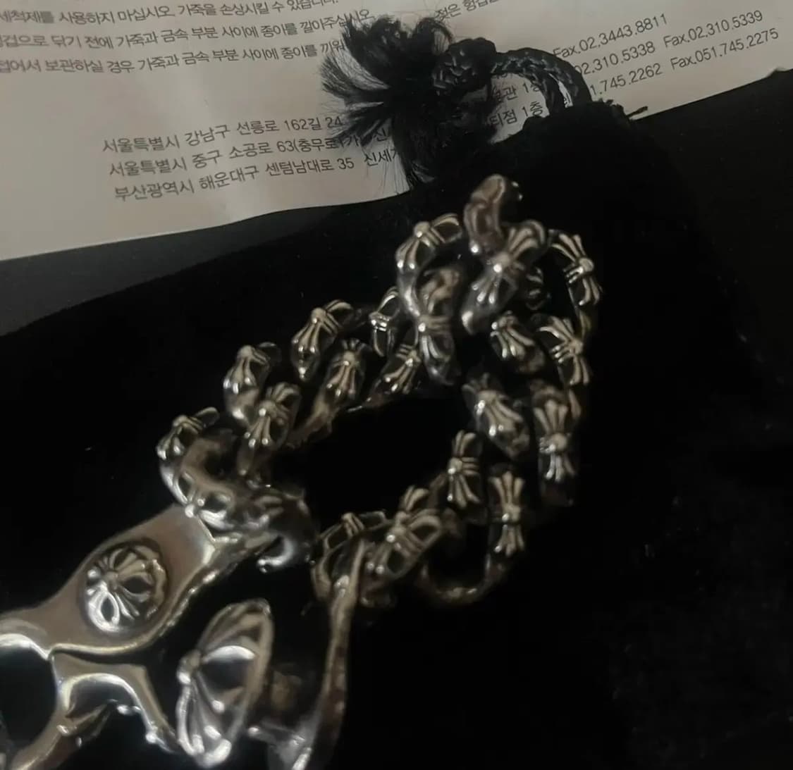 크롬하츠 크로스 팔찌 실버 올 펜시 엑스트라 라지 상품이미지2