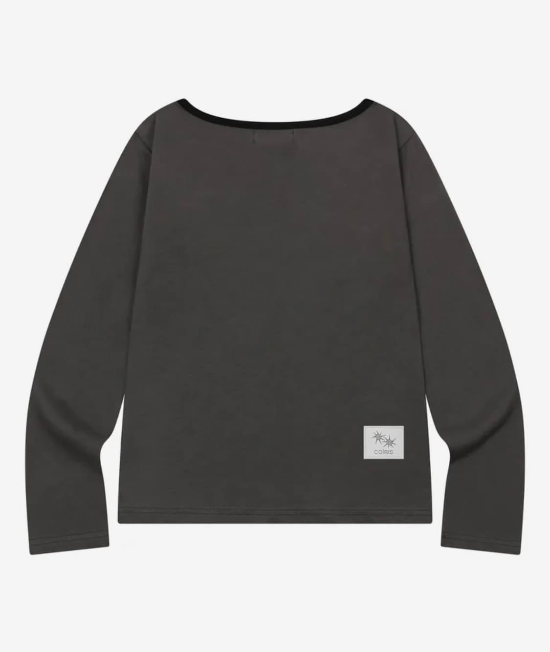 코이리스 솔루나 원 숄더 배색 긴팔 티 (차콜) 상품이미지2