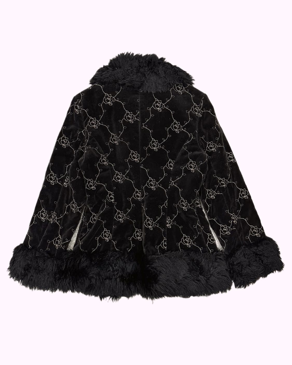 embroidery rose velvet fur jacket 상품이미지5
