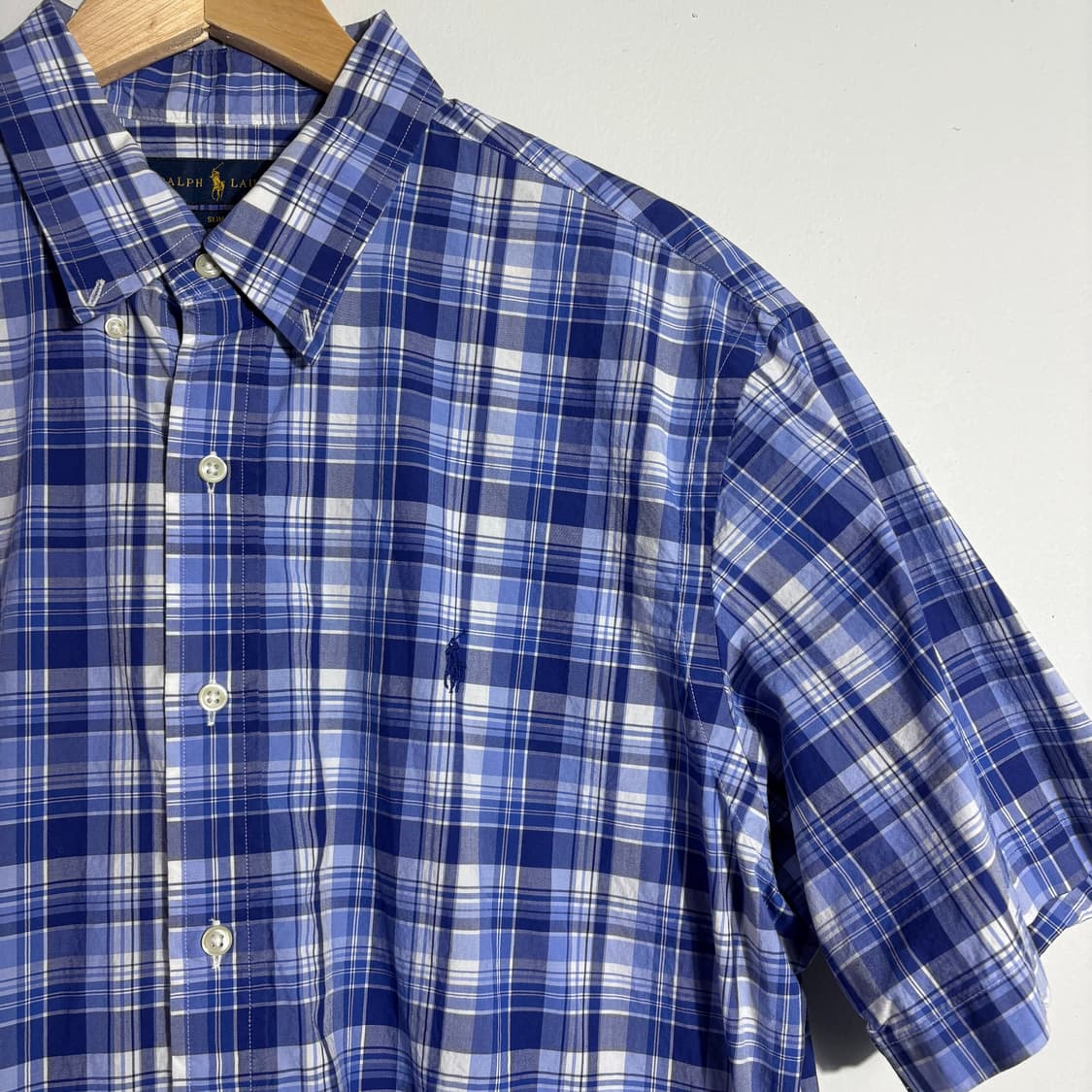 폴로 랄프로렌 블루 체크 반팔 셔츠 (무료배송) 상품이미지2