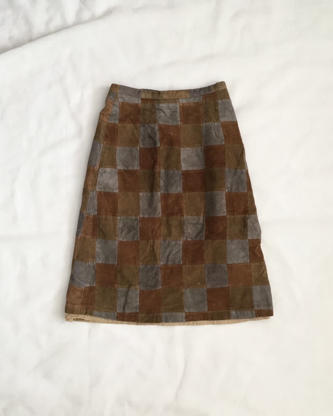 Goatskin Patchwork Midi Skirt 상품이미지1