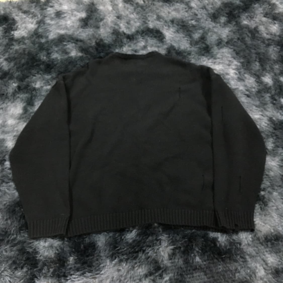 투티/0185 xtonz 니트 투웨이 집업 데미지 블랙 상품이미지4