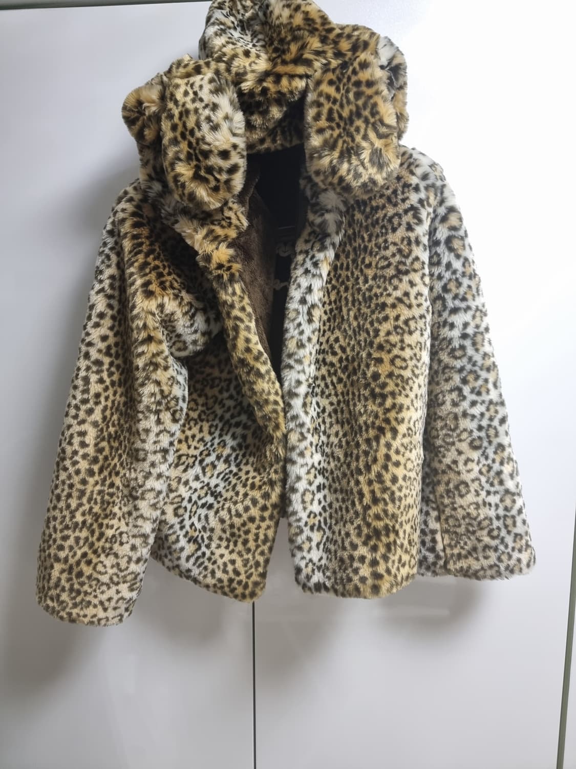 빌리언달러 레오파드 퍼 시어링 후드 코트 귀달린후드 베이비즈 상품이미지3