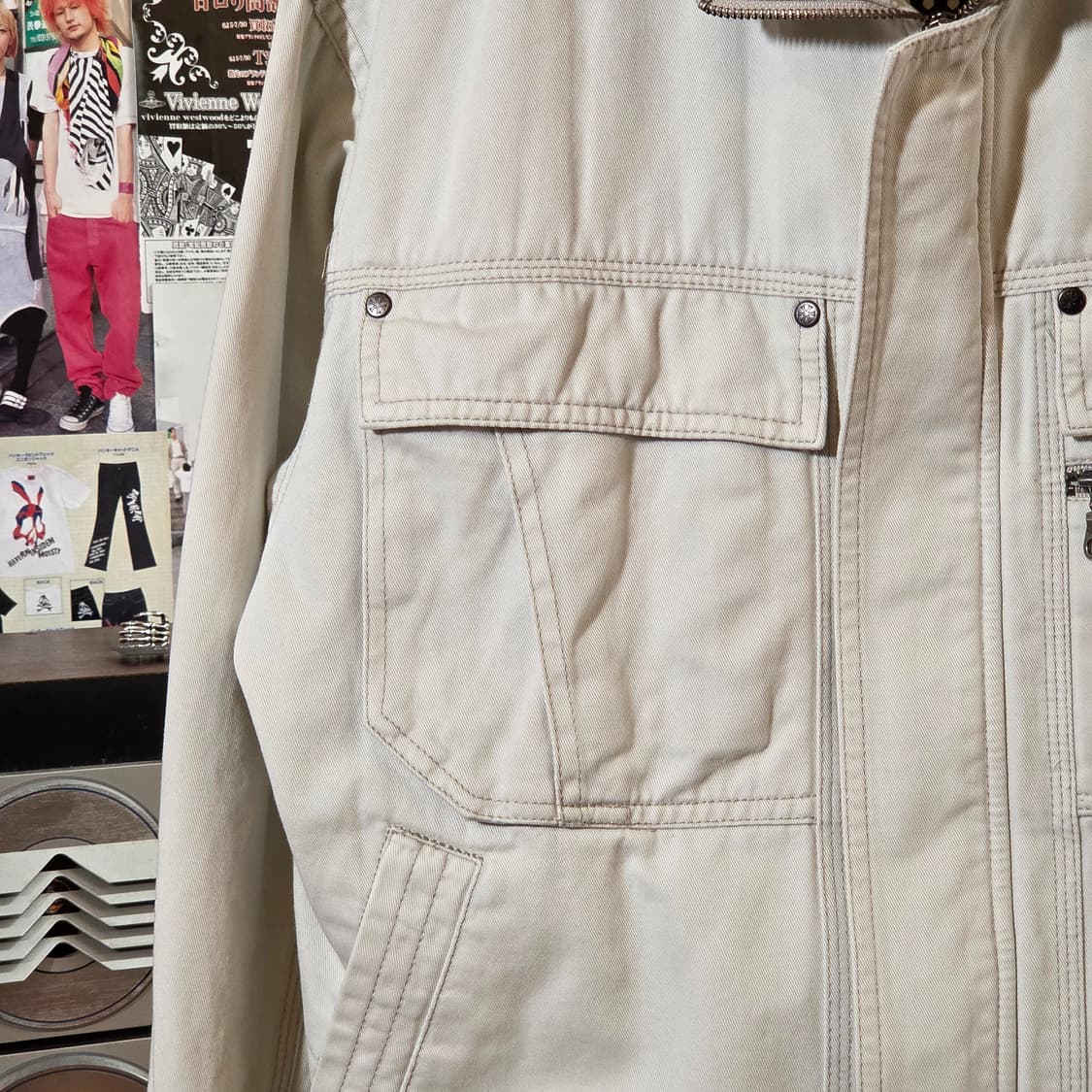 JPN 아이보리 포켓 포인트 워크 자켓 상품이미지5