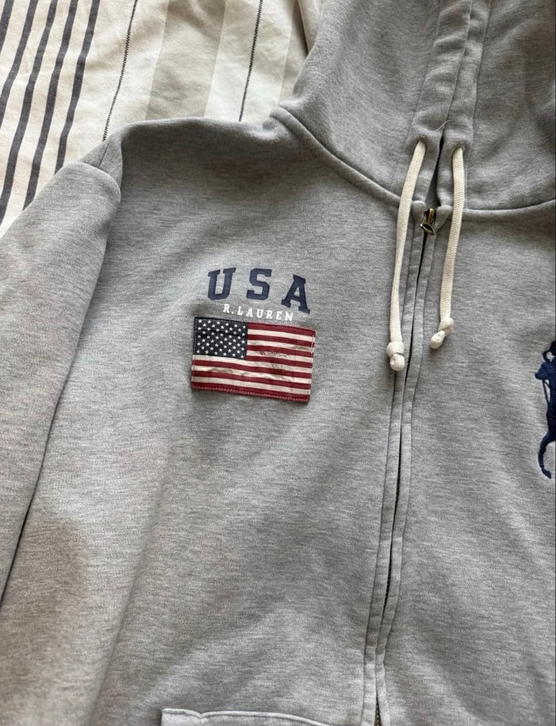 폴로 랄프로렌 USA 성조기 패치 빅포니 후드집업 상품이미지3