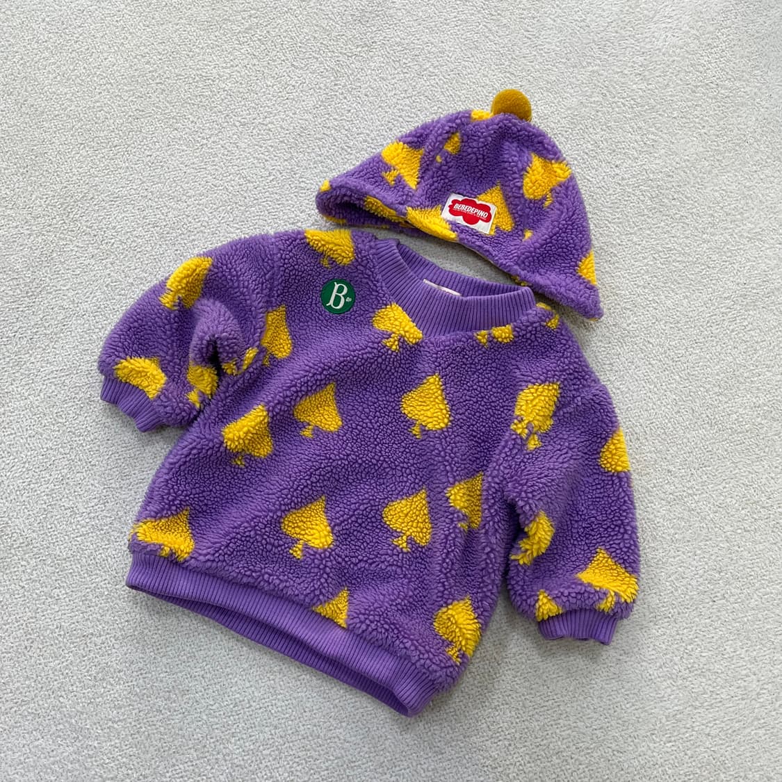 100 베베드피노 뽀글이 모자 맨투맨 0402M 상품이미지1