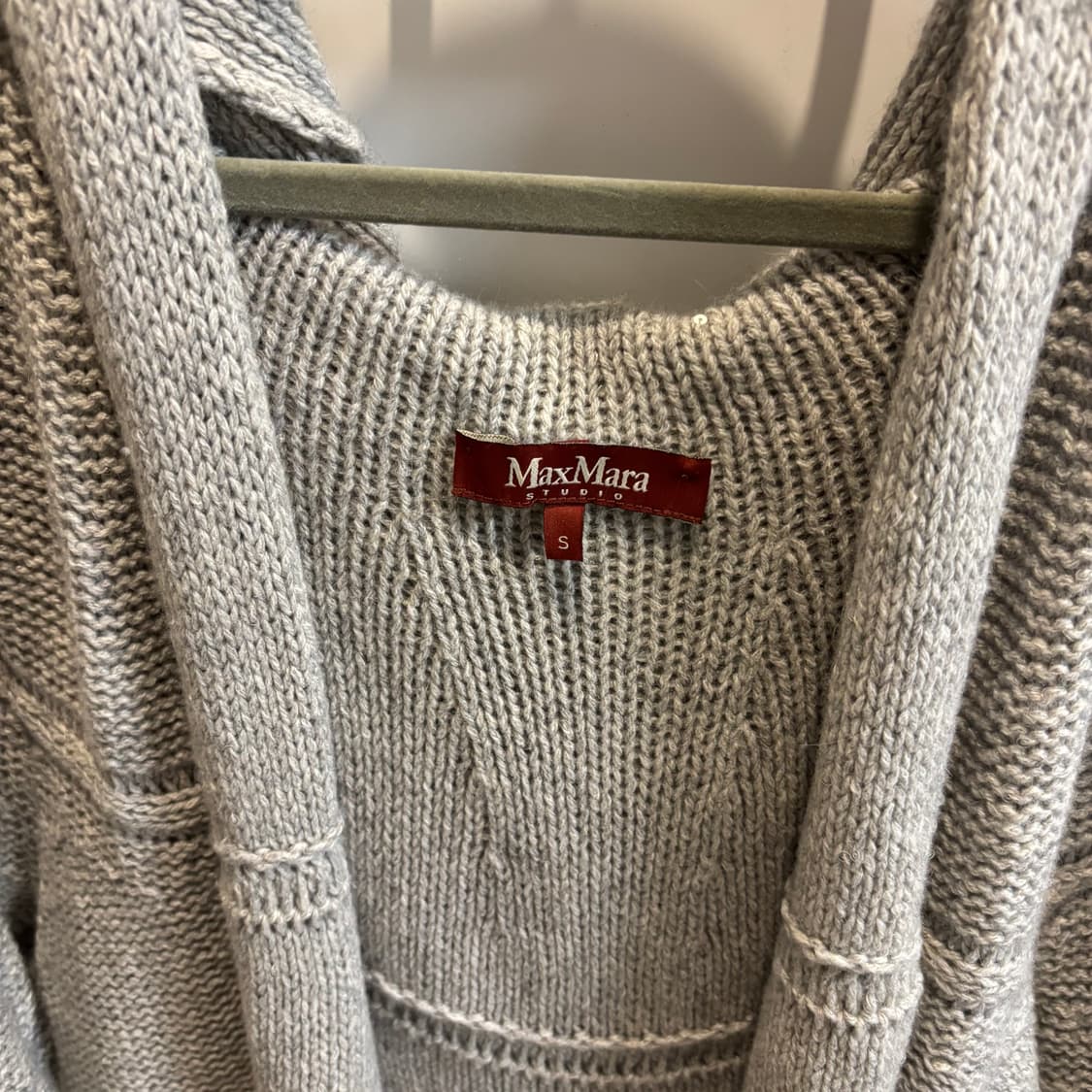 막스마라 그레이 글리터 후드 니트 가디건 상품이미지3